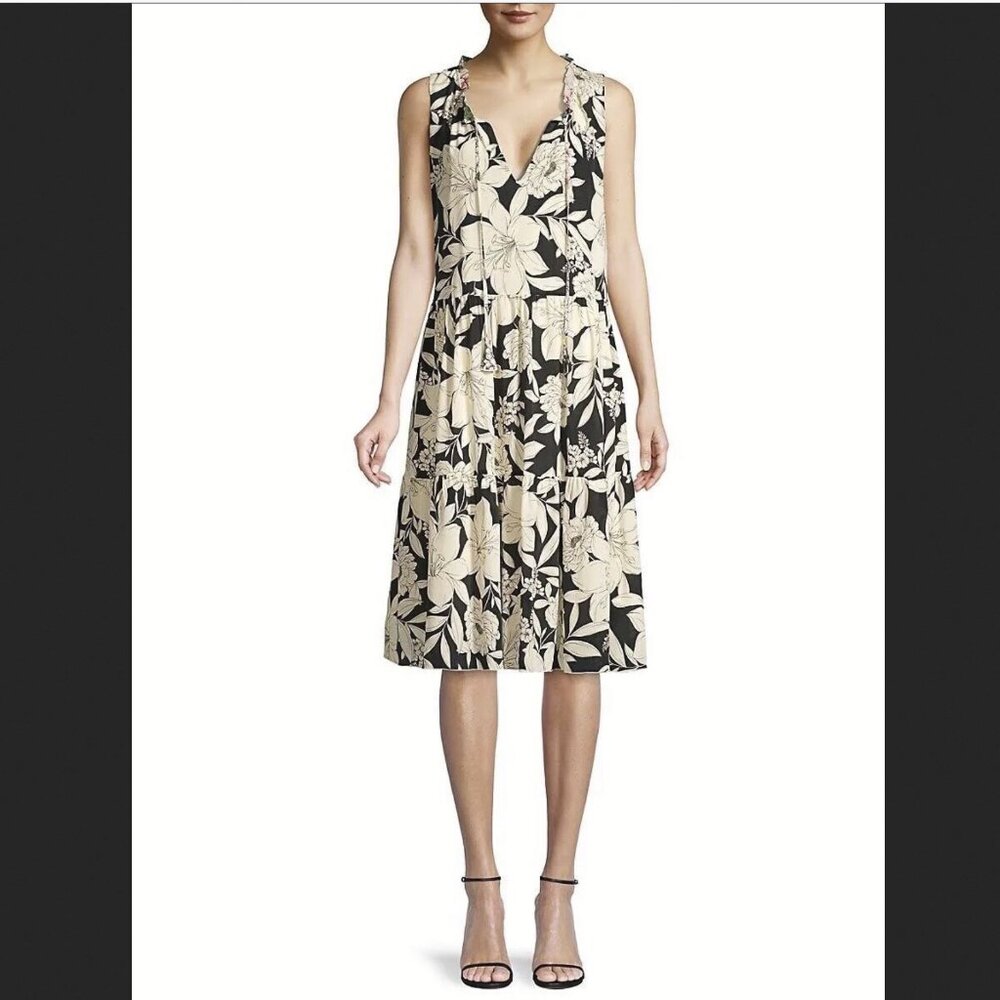 Johnny Was Juliette Tiered Silk Dress